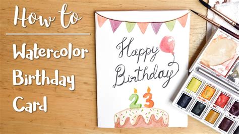 A couple of other things you will probably find useful is some low tack masking tape and some masking fluid. Easy DIY Watercolor Birthday Card - YouTube