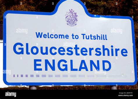 Welcome To Tutshill Gloucestershire England Sign Chepstow Stock