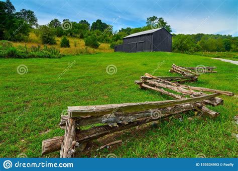 This is part of a old wood split rail fence in cades cove in. Old KY Barn With Split Rail Fence Stock Image - Image of ...