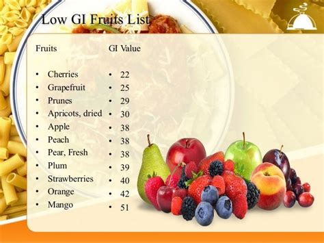 Glycemic Index Fruits And Vegetables List
