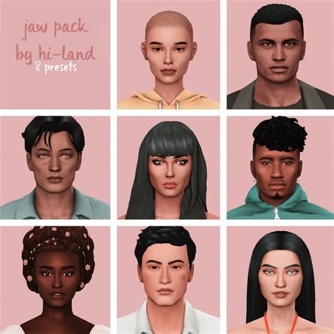 Sims 4 Cc Jaw Preset Pack Sfs Sims 4 The Sims 4 Skin Sims 4