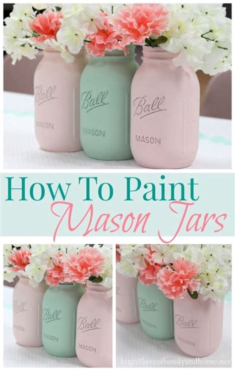 How To Paint Mason Jars By Julie Marie Qiuz5 Mason Jar Diy Mason Jar