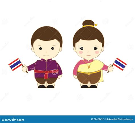 Thailand Cartoon Vector Banner Travel Illustration