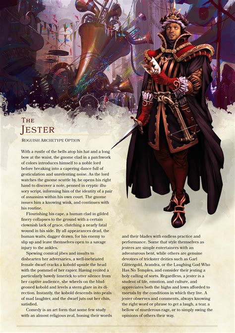 Dnd 5e Homebrew — Jester Rogue Subclass By The Singular Anyone Dnd 5e Homebrew Dungeons And