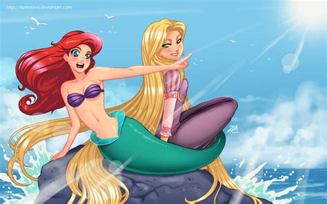 ariel the little mermaid rapunzel mermaid red hair tangled the little mermaid disney princess