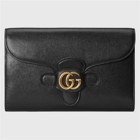 Black Clutch With Double G Gucci Us