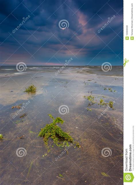 Storm Clouds Over Sand Beach At Baltic Sea Stock Photo Image Of Sand