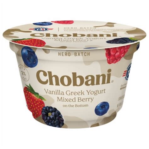 chobani® vanilla with mixed berry on the bottom low fat greek yogurt cup 5 3oz kroger