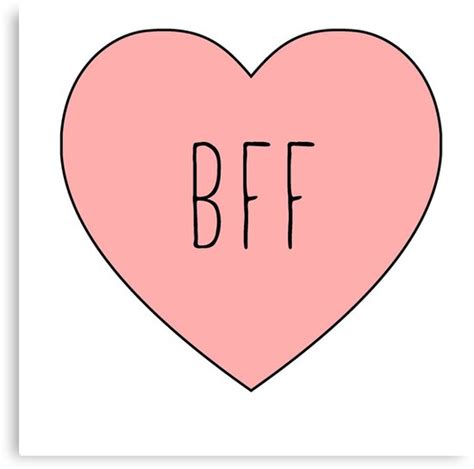 I Love My Bff Best Friend Heart Canvas Print By Thepinecones Redbubble