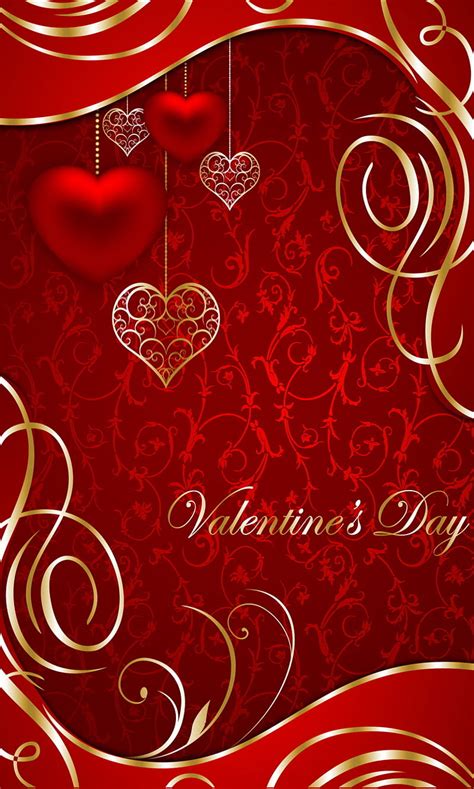 Valentines Day Background Gold Red Corazones Love Romance