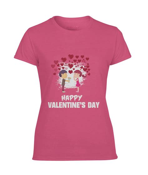 Product Front View Happy Valentines Day Valentine Day Ts High Quality T Shirts Couple