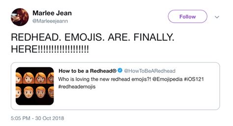 redhead emoji reaction 10 — how to be a redhead