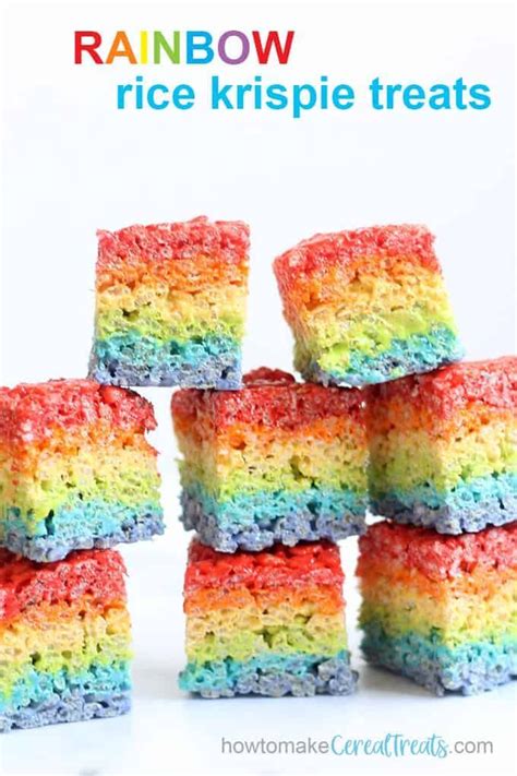 Easy Rainbow Rice Krispie Treats A Fun No Bake Dessert Recipe In