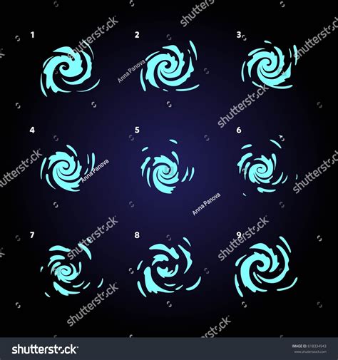 Sprite Whirlpool Whirlpool Animation Game Design Stock Vector 618334943