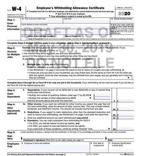 Irs Releases New Draft Form W 4 To Help Taxpayers Avoid Withholding