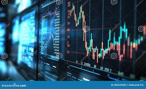 Screen With Stock Market Index Charts And Diagrams Ai Generative Stock