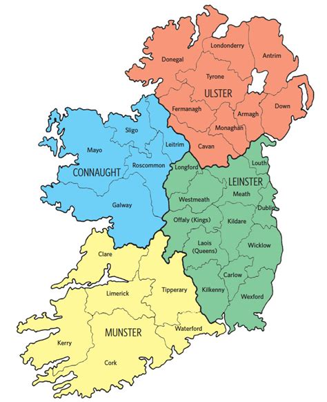 Counties Map Of Ireland Time Zones Map World