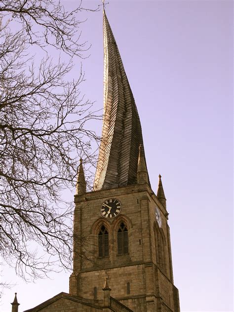 The Twisted Spire Of St Mary All Saints Church In Chesterfield
