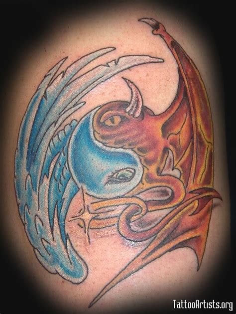 Yin And Yang Good And Evil Dragon Tattoo Designs Good And Evil