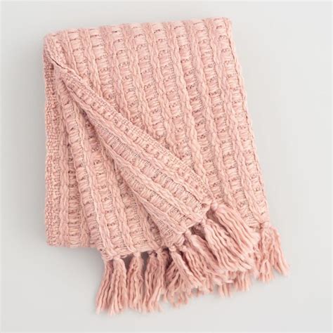 Blush Knit Throw Blanket Pink By World Market Pink Throw Blanket