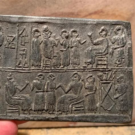 Sumerian Cylinder Seal Impression Replica Of Queen Puabi Mesopotamian