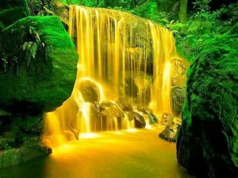 Golden Waterfall Awesome Love For Mother Earth Pinterest