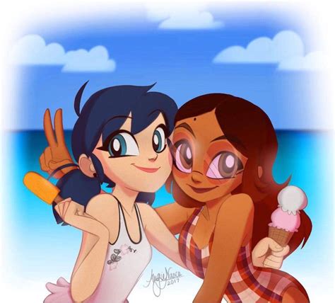 Summer Marinette And Alya Angie Nasca Miraculous Ladybug Anime