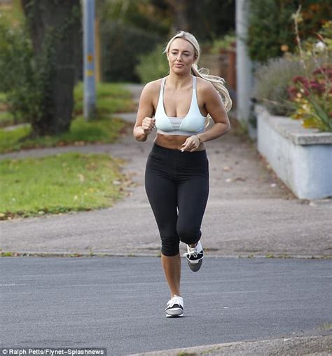 Towies Amber Turner Shows Off Cleavage And Abs On A Run Daily Mail