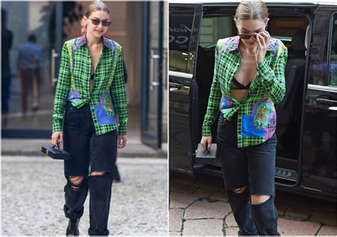 Gigi Hadid Suffers Wardrobe Malfunction During Milan Fashion Week