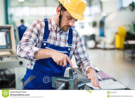 Portrait Of An Metal Engineer Working At Factory Stock Image Image Of