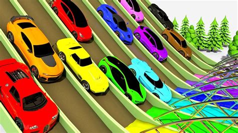 Colors For Children To Learn With Toy Cars Color Water Sliders For
