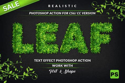 Leaf Text Effect Photoshop Action Actions ~ Creative Market