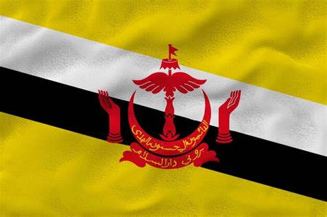 Fondo De La Bandera Nacional De Brunei Con La Bandera De Brunei Foto Premium