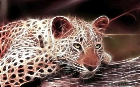 Leopard Digital Painting Leopard 3d Fractalius Animals Hd Wallpaper