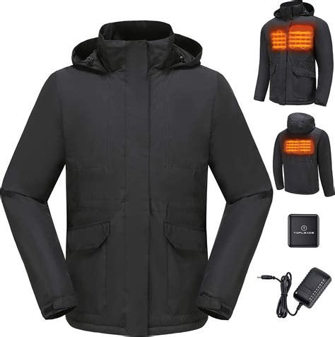 Topleads Men Electric Heated Jackets Outdoor Soft Shell Heating Coat