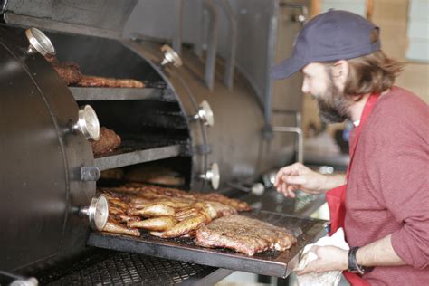 Pitmaster Lance Kirkpatrick Checking The Goods At Stiles Switch Bbq