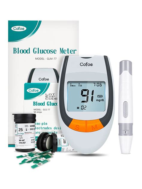 Cofoe Mg Dl Blood Glucose Monitor With Test Strips Lancets Glucometer
