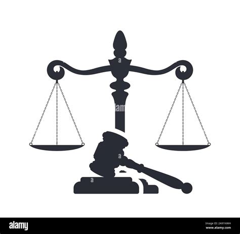 Concepto De Derecho Y Justicia Martillo Del Juez Y La Balanza De La