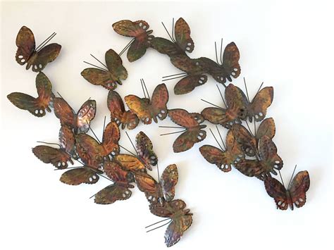 Vintage Metal Butterfliesbrass And Copper Etsy Metal Butterfly Wall