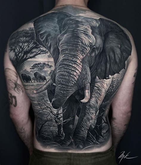 elephant back tattoo elephant tattoos realistic elephant tattoo back tattoos for guys