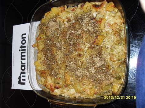 Gratin brocolis chou - fleur lardons Recette de Gratin brocolis chou