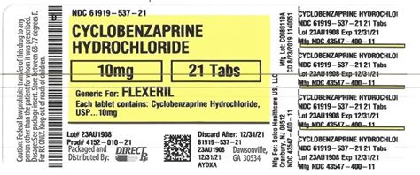Product Images Cyclobenzaprine Hydrochloride Photos Packaging Labels