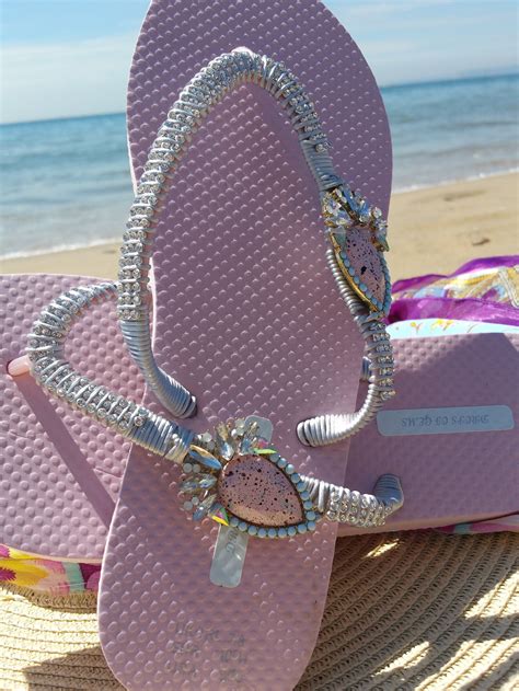 rhinestone flip flops wedding sandals bridal flip flops beach etsy