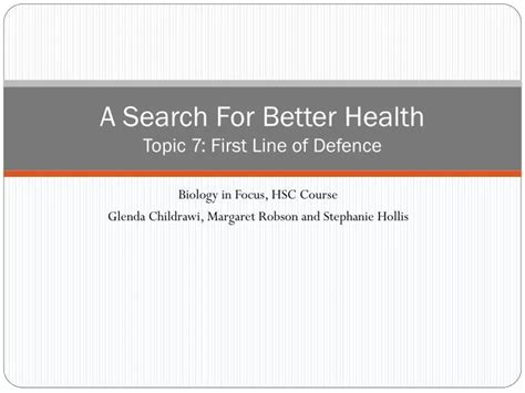 Ppt A Search For Better Health Topic 7 First Line Of Defence