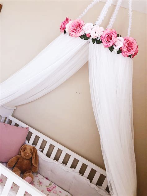 Floral Crib Canopy Floral Teepee Floral Nursery Floral Crib Mobile Floral Tent Roses And Peonies