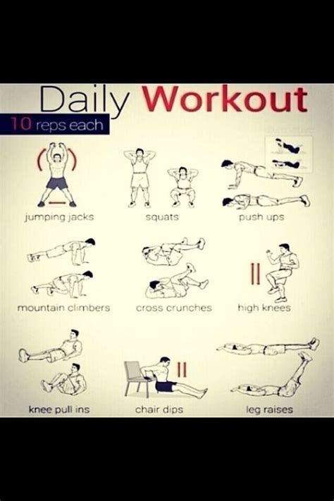 Daily Workout Easy Daily Workouts Daily Workout Bodyweight Workout