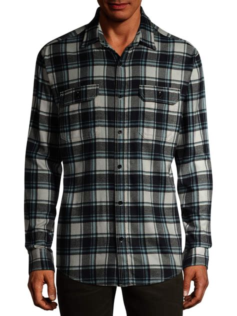 George Mens Long Sleeve Flannel Shirt