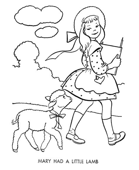 34 Mary Had A Little Lamb Coloring Page Cathjim