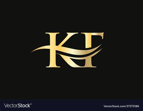 modern letter kf logo design kf logo royalty free vector