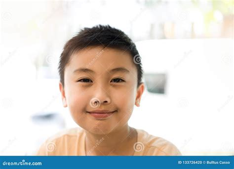 Happy Little Boy Smiley Face Portrait Human Concept Stock Photo
